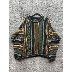 Vintage 90s Protege Collection 3D Knit Coogi Style Sweater Multicolor Men Size S